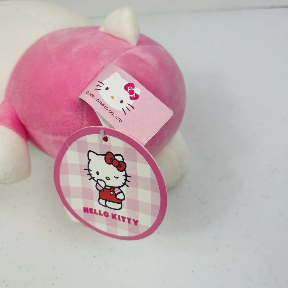 Hello Kitty Pink Plaid‎ Bunny Headband Bow Tutu Blushing Winking Plush 9